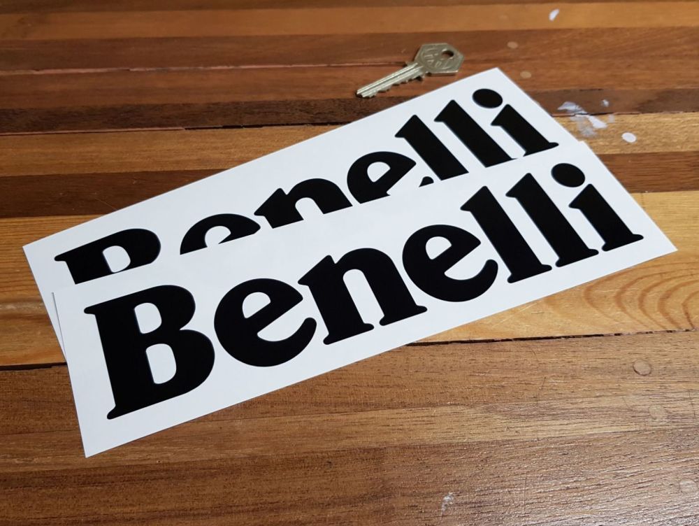 Benelli Cut Vinyl Text Stickers. 8.5