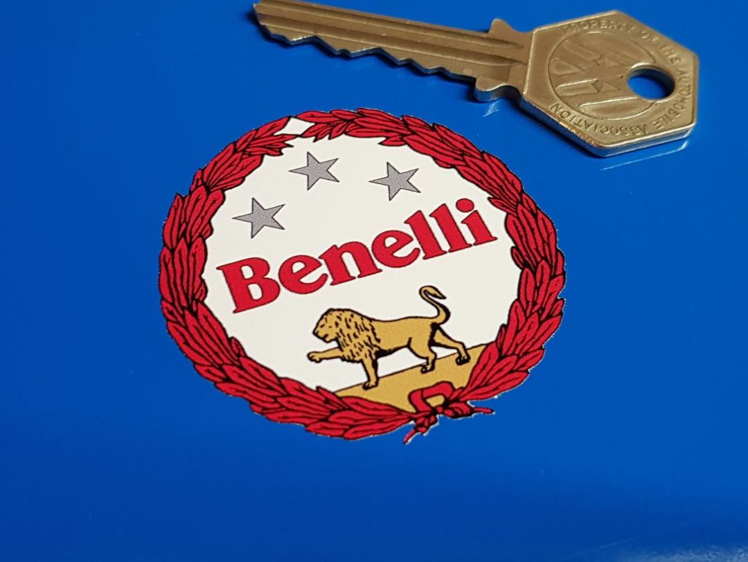 Benelli Red & White Style Garland Sticker. 2