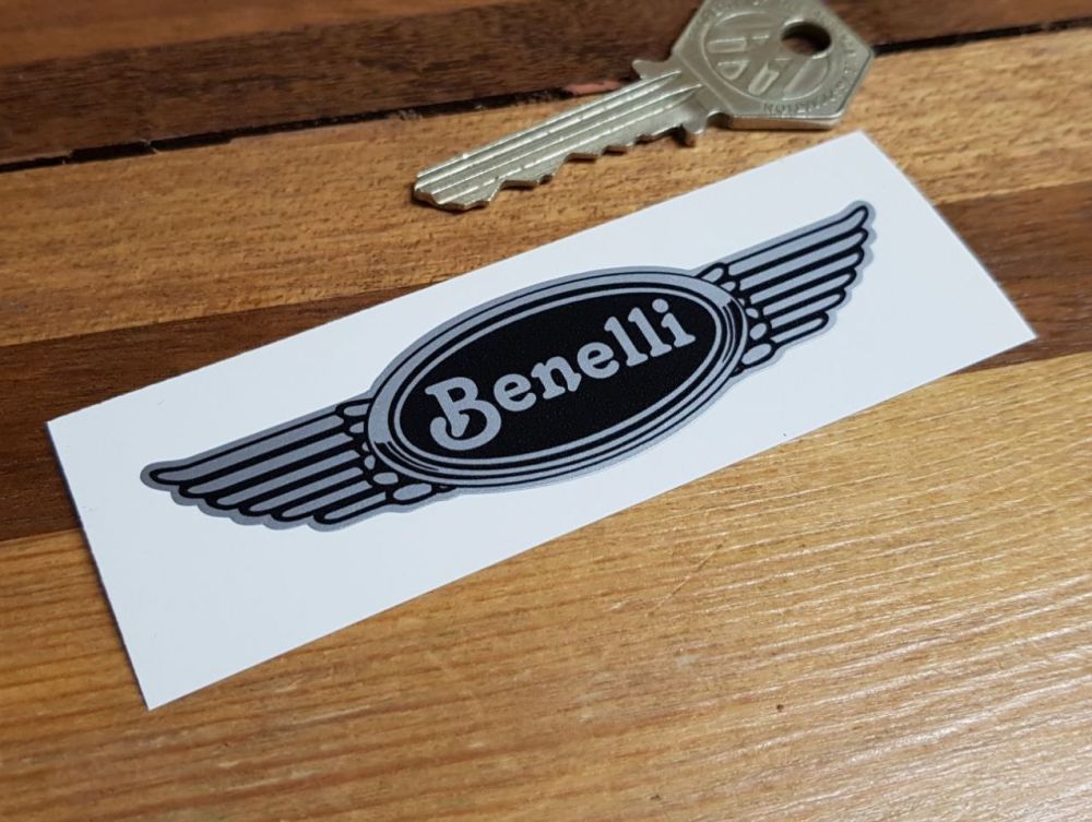 Benelli Winged Helmet Sticker. 3.5".