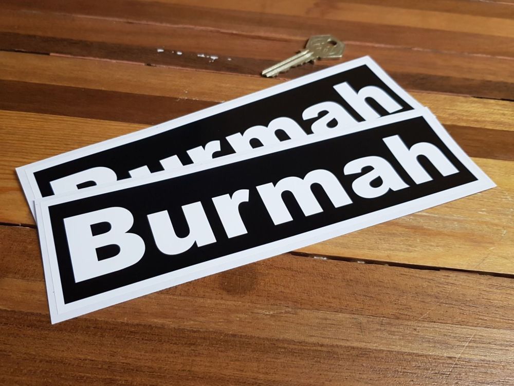 Burmah Classic Black & White Racing Stickers. 8