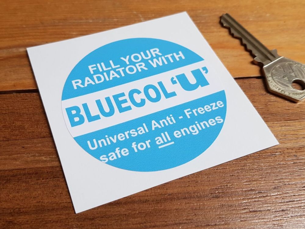 Bluecol 'U' Circular Anti-Freeze Sticker. 3".