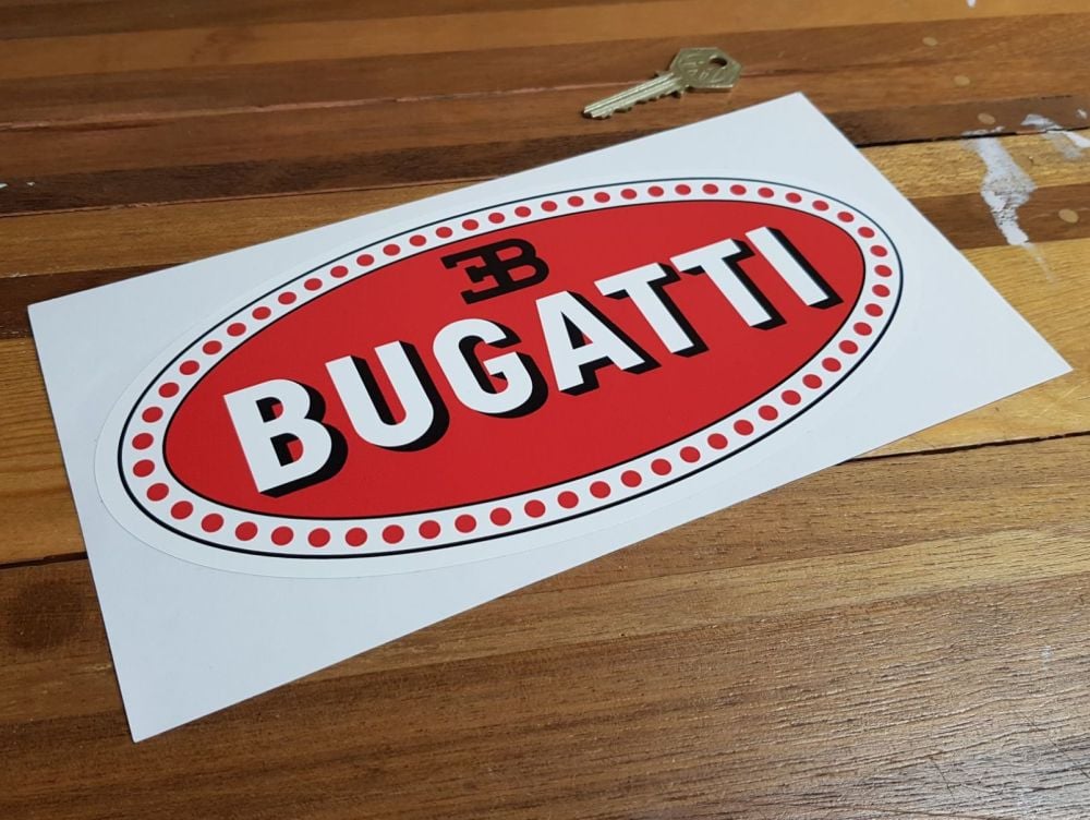 Bugatti Oval Sticker. 9.5".