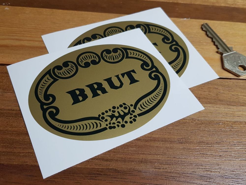 Brut Aftershave Green & Gold Sponsors Stickers. 4