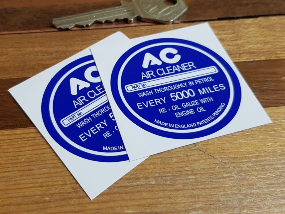 AC Air Cleaner Dark Blue Special Offer Stickers - 2" Pair