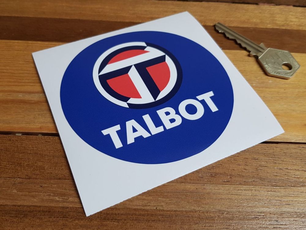 Talbot World Rally Champion Blue Circular Sticker 4"