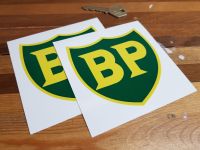 BP '58 - '89 Shield with Yellow Border Stickers. 2