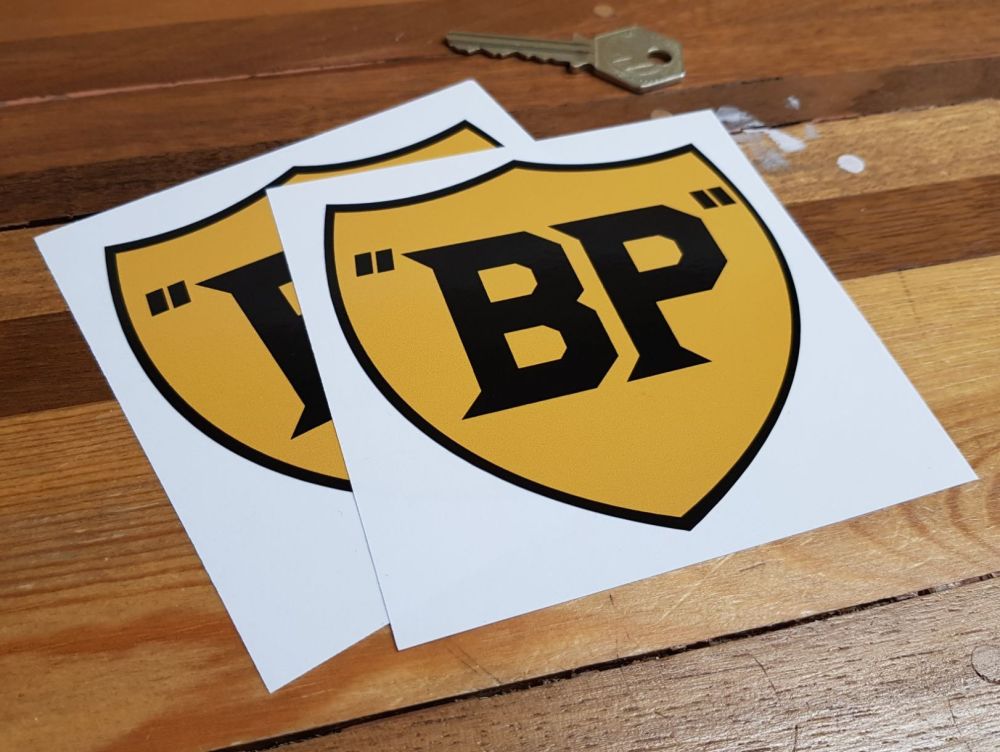 BP Old Style Yellow & Black Stickers. 4
