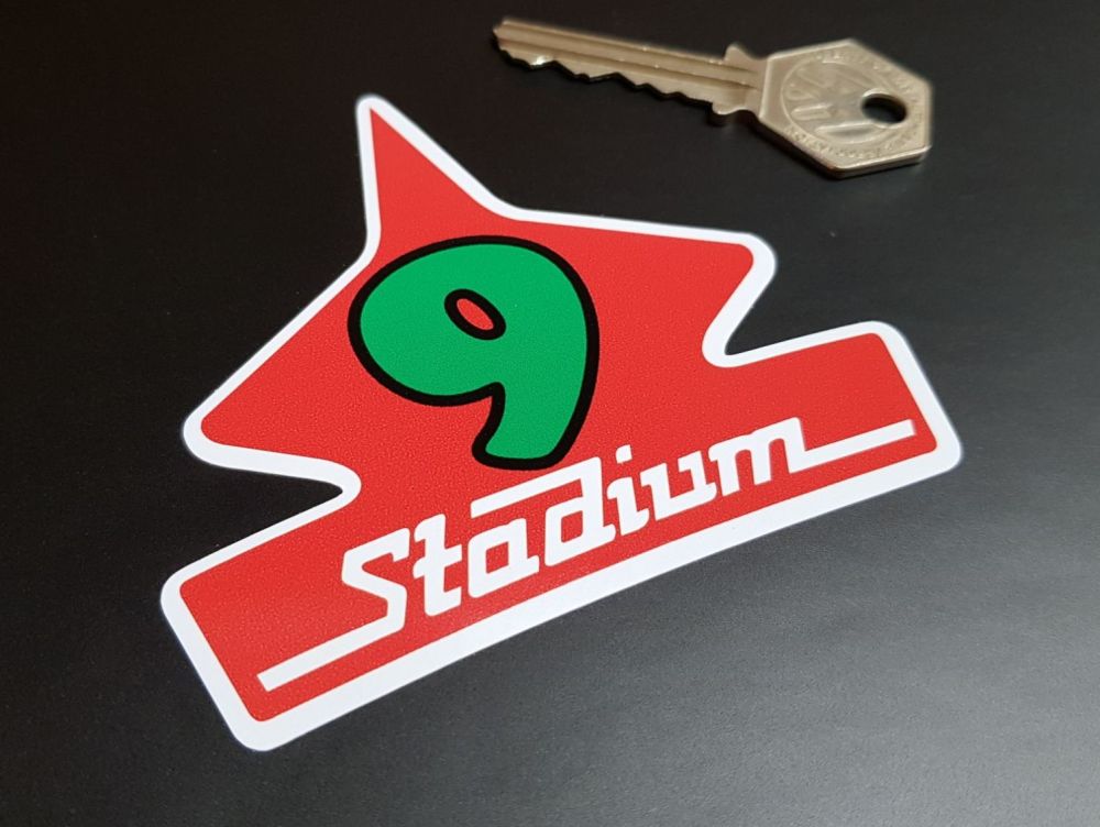 Stadium 9 Logo Helmet Sticker - Red - 3.5