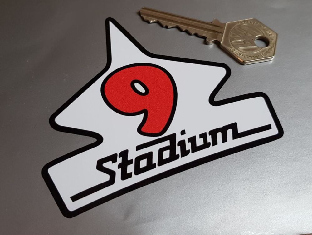 Stadium 9 Logo Helmet Sticker - White - 3.5"