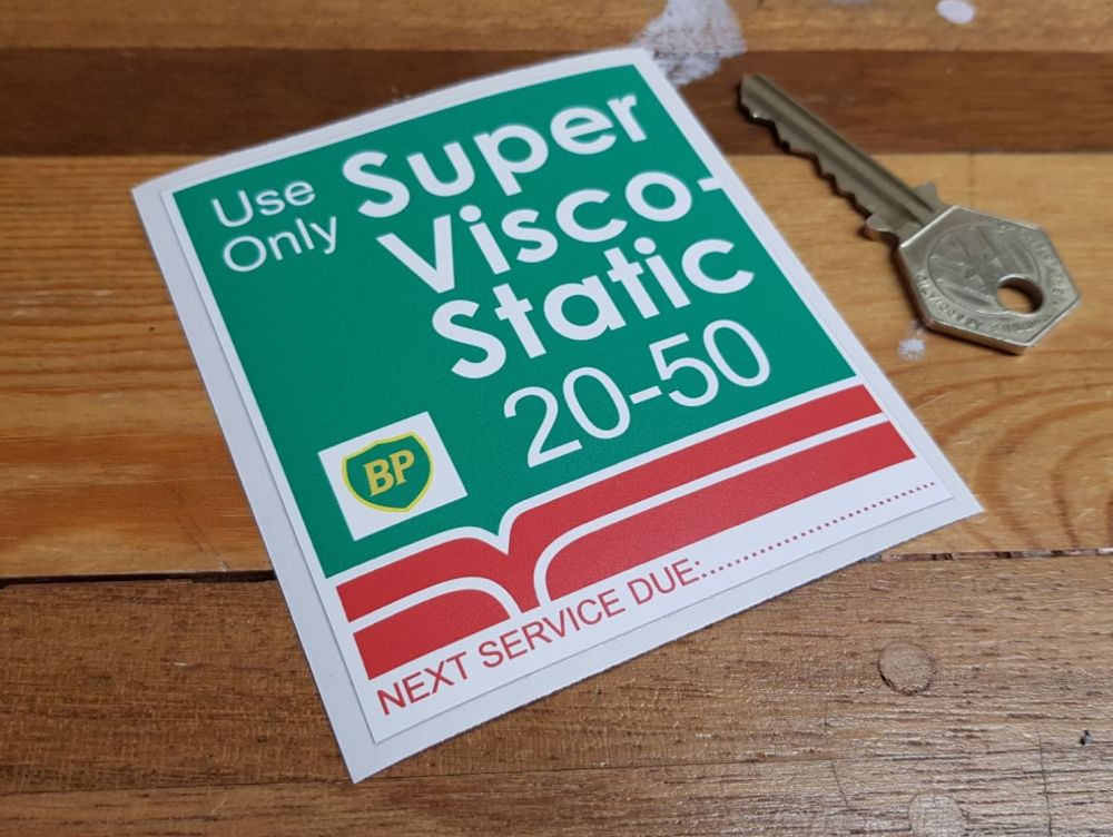 BP Super Visco-Static 20-50 Service Sticker. 3.5".