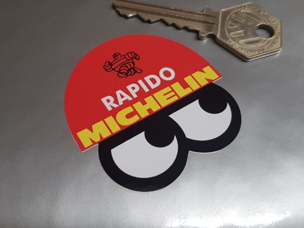 Michelin Bibendum Helmet & Eyes Rapido Stickers - 2" or 4" Pair