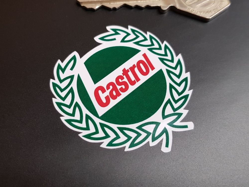 Castrol Shaped Garland Stickers - 2", 3" or 4" Pair