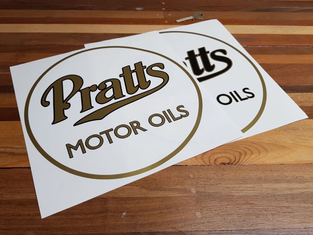 Pratt's Motor Oils Circular Cut Vinyl Stickers - 10