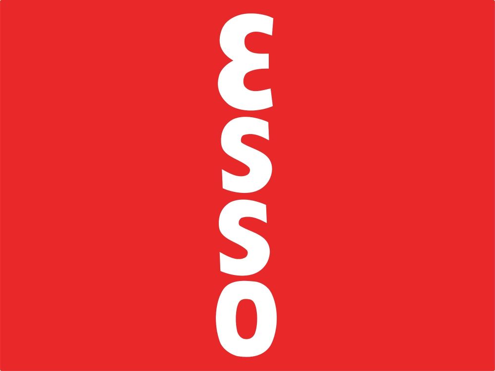 Esso Cut Text Vertical Sticker 17"