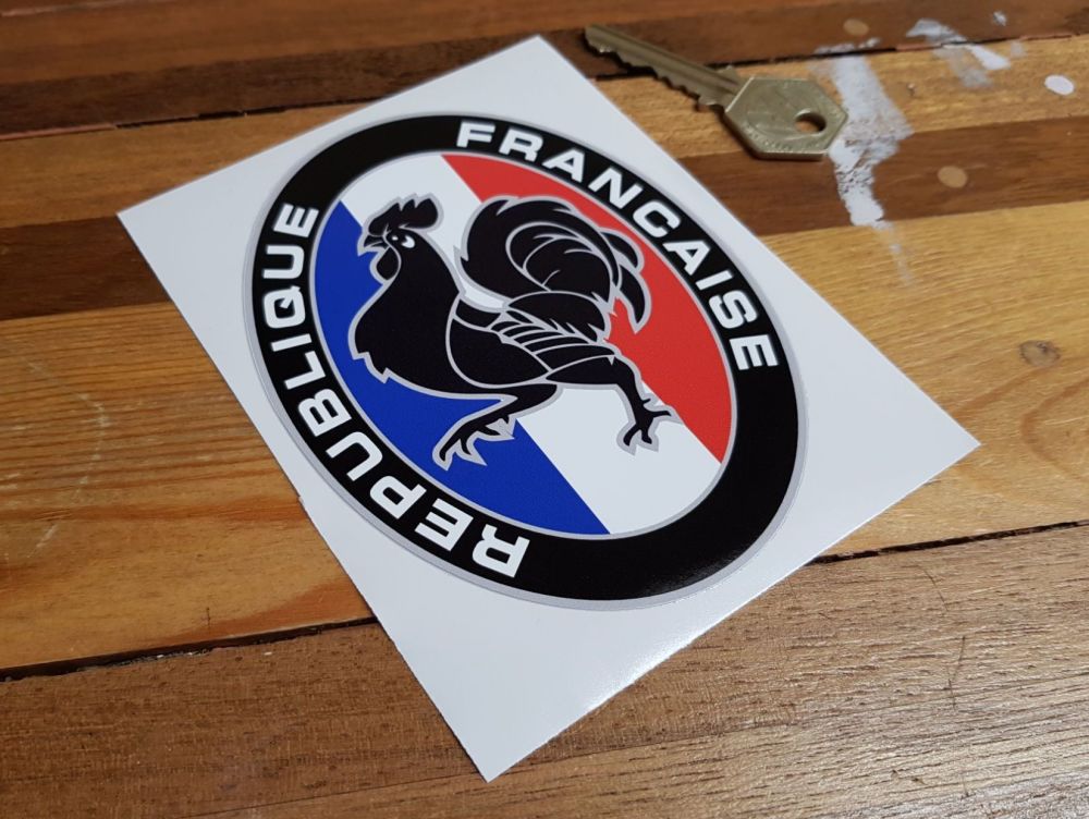 Republique Francaise France Rooster Oval Sticker 5