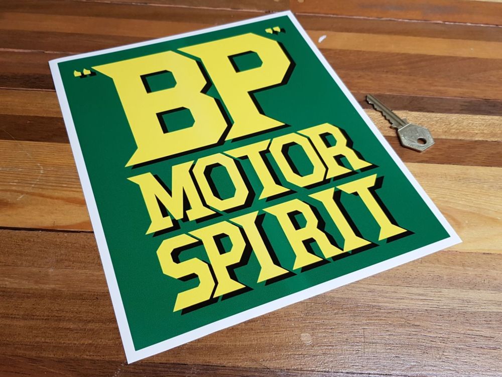 BP Motor Spirit Oblong Style Sticker 9.5