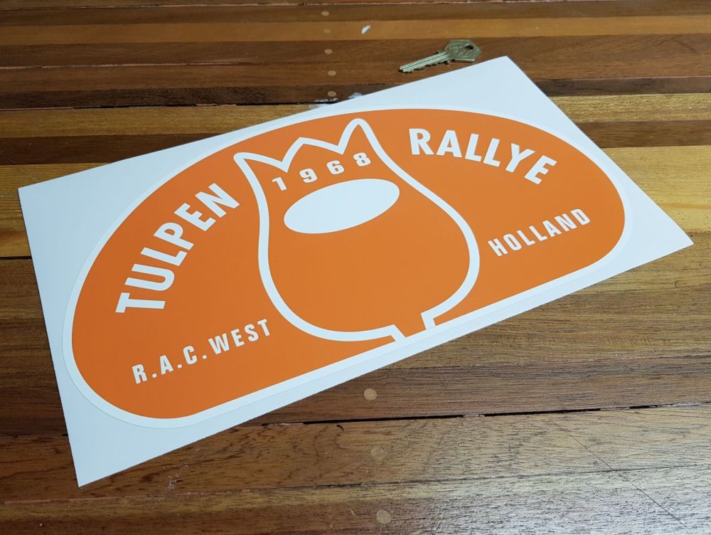 Tulip Rally Tulpenrallye 1968 Orange Rally Plate Sticker 12.5"