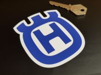 Husqvarna Shaped Logo Stickers - Blue & White - 1.5