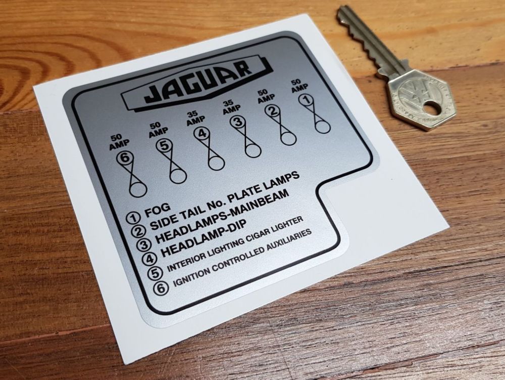 Jaguar XK150 Fusebox Sticker