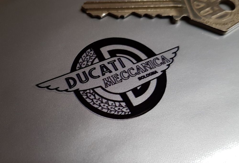 Ducati Meccanica Bologna Black & Clear Stickers. 2