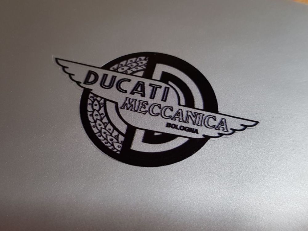 Ducati Meccanica Bologna Black & Clear Stickers - Set of 4 - 1"