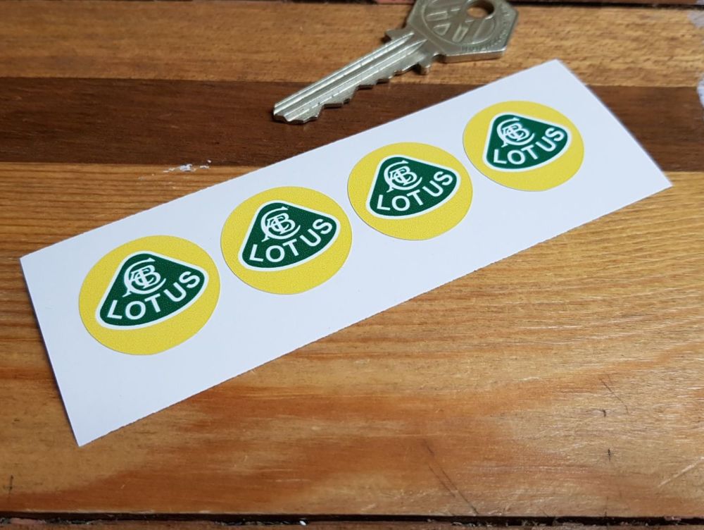Lotus Old Text Logo Stickers - Set of 4 - 25mm