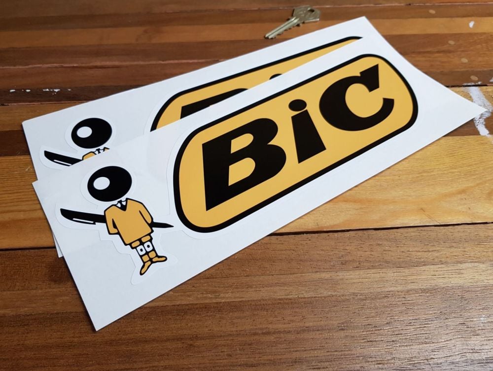 BiC Shaped Sponsors Stickers 11" Pair