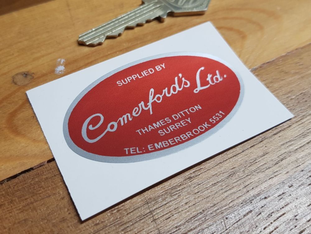 Comerford's Ltd Motorcycle Dealers Sticker. 2.5". Comerfords
