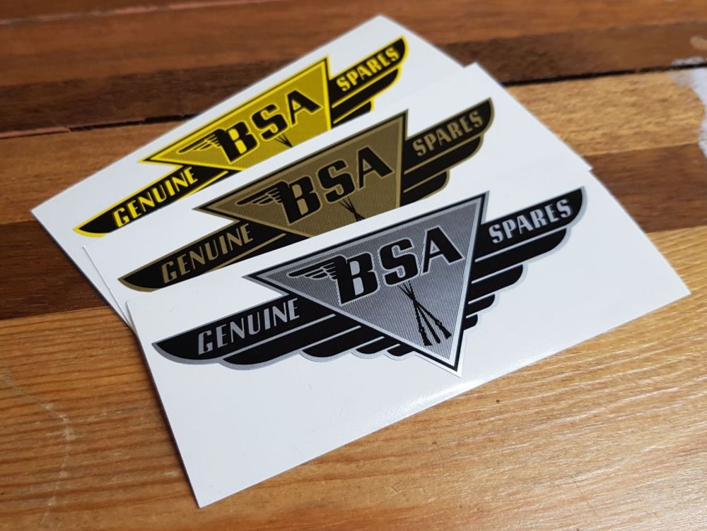 BSA Genuine Spares Winged Sticker. 13.5