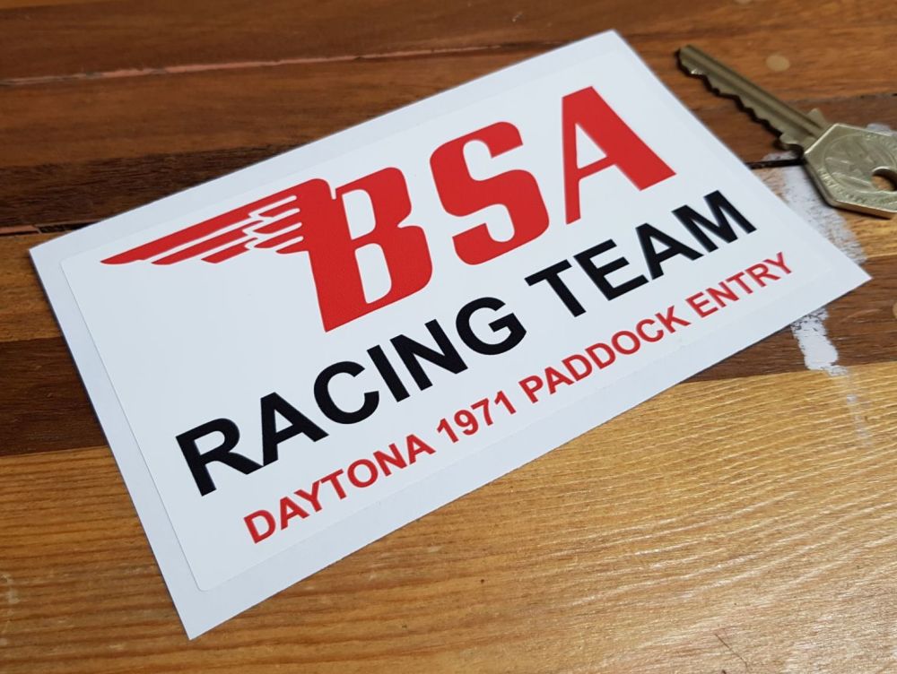 BSA Racing Team Daytona 1971 Paddock Sticker. 5