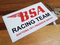 BSA Racing Team Daytona 1971 Paddock Sticker - 5"