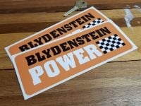 Blydenstein Power Orange Oblong Stickers. 4.5" or 7" Pair.