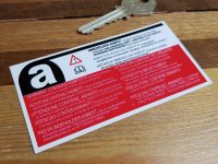 Asbestos Warning German Text Special Offer Sticker - 4"