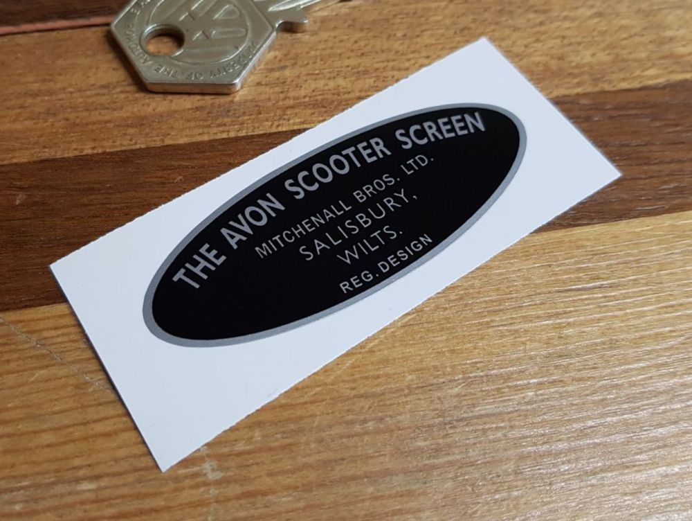 The Avon Scooter Screen Oval Sticker. 2.5