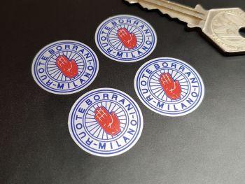 Ruote Borrani Milano Blue on Silver Stickers - Silver Style - Set of 4 - Various Sizes