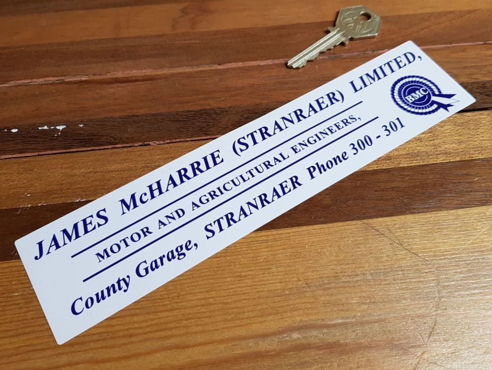 BMC, James McHarrie, Stranraer, Dealers Sticker 8.5"