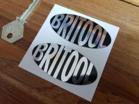 Britool Plain Text Black & Foil Oval Stickers. 70mm Pair.