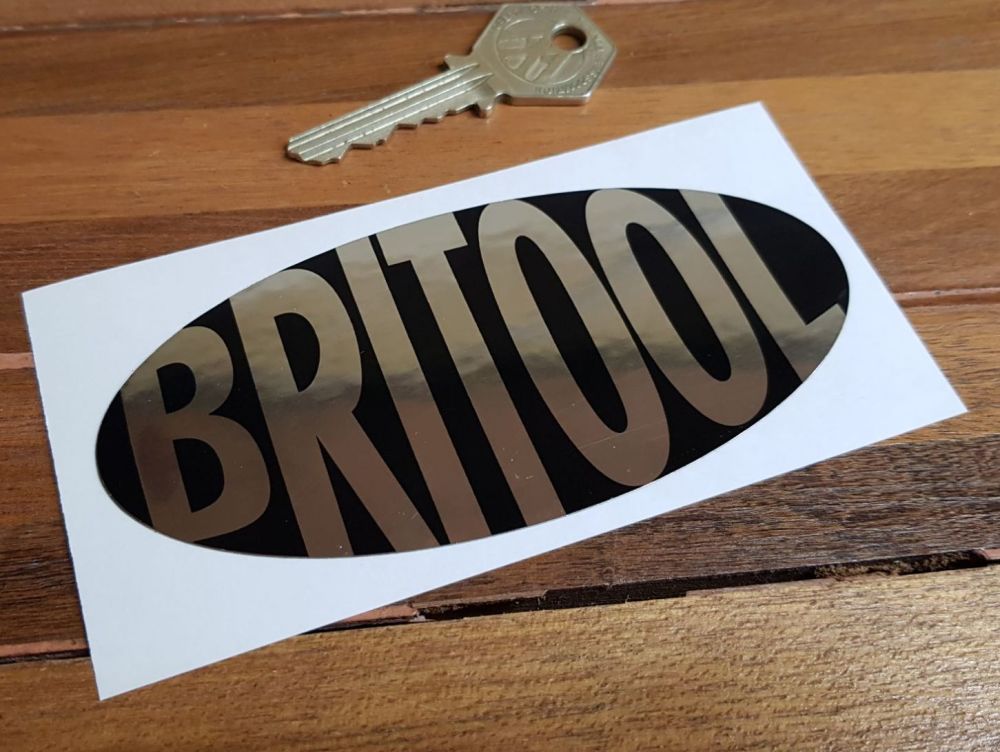 Britool Plain Style Black & Foil Oval Sticker. 4.75".