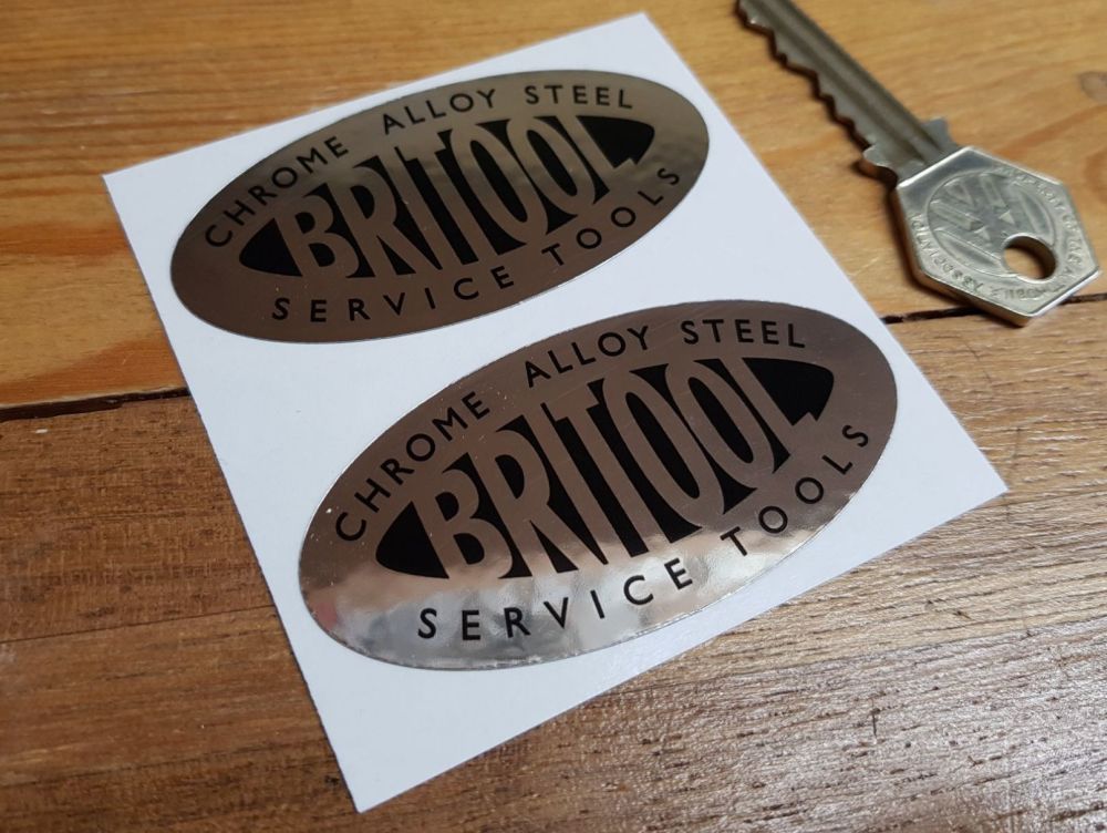 Britool Service Tools Oval Stickers - Mirrored Foil - 70mm Pair