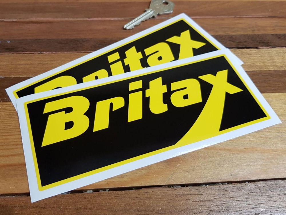Britax Yellow & Black Oblong Stickers. 6.5