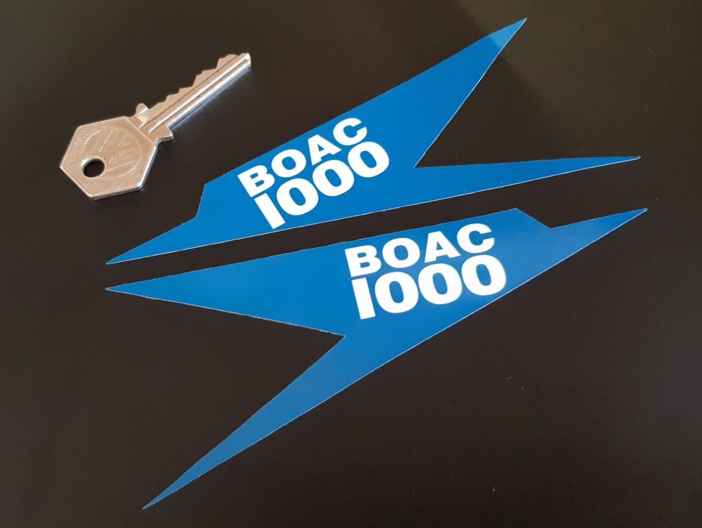 BOAC 1000km Race Brands Hatch Speedbird Stickers - 1969, 1970, or Plain - 6" Pair
