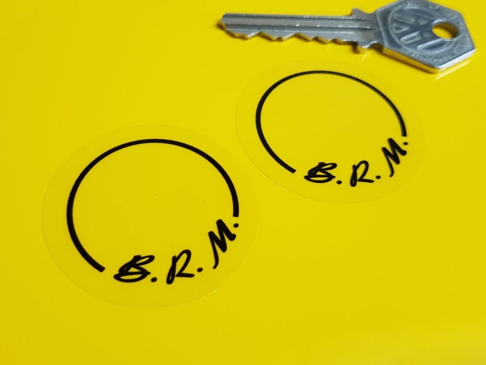 B.R.M BRM Black & Clear Circular Stickers. 1.5