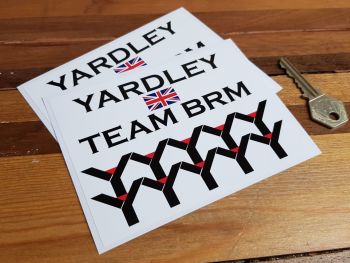 Yardley Team BRM Chequered Stickers. 5.25" Pair.