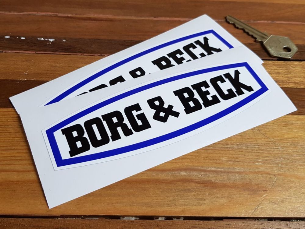 Borg & Beck Shaped Racing Style Oblong Stickers. 6
