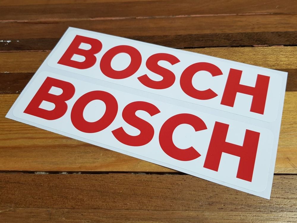 Bosch Red & White Oblong Stickers. 16