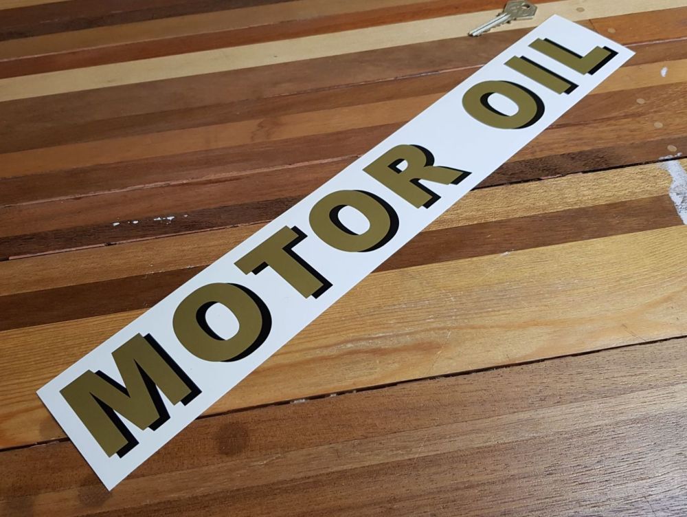 Motor Oil Shaded Style Cut Text Petrol Pump Sticker 17"