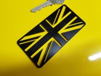 Union Jack Self Adhesive Bike/Car Badge - Cut Out Oblong - Black - 3.75"