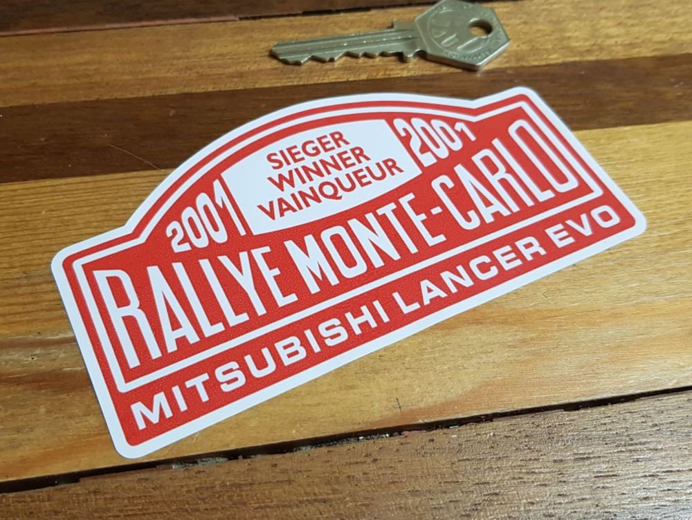 Mitsubishi Lancer Evo 2001 Rallye Monte Carlo Winner Window Sticker 5"