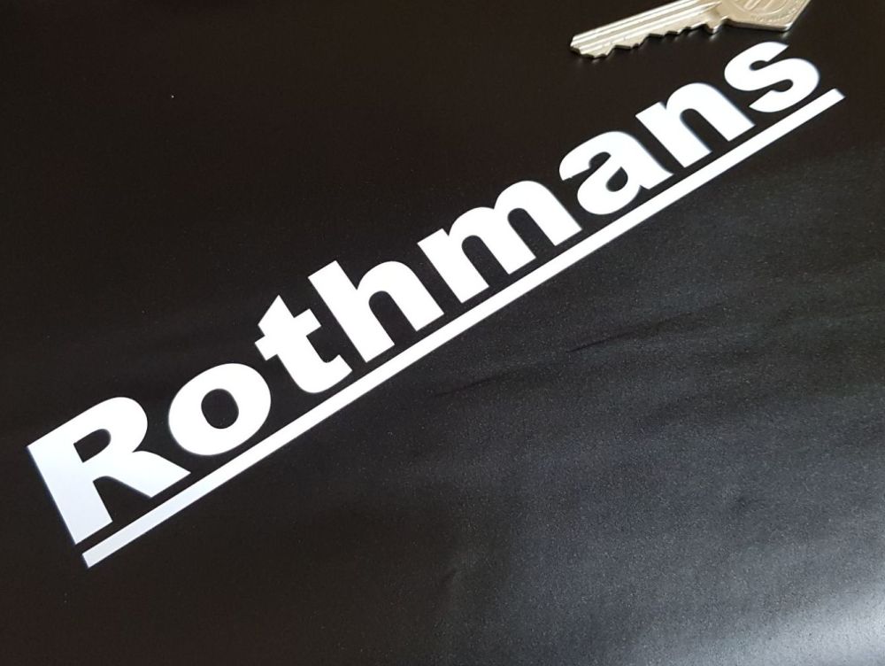 Rothmans Cut Text Underlined Stickers 8" Pair