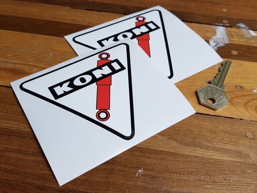 Koni Shock Absorbers Coloured Triangle Stickers - Black Border - 4